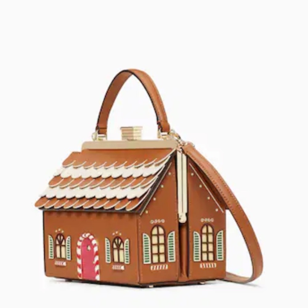 NWT Kate Spade Gingerbread House Top Handle Crossbody Bag Novelty Christmas Gift - Picture 2 of 12